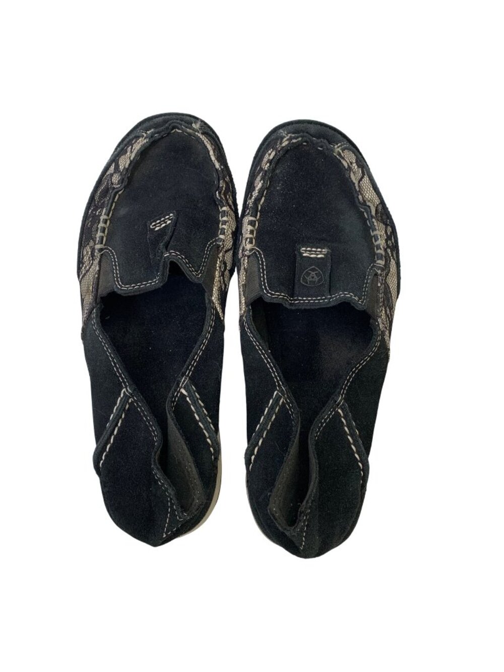 Ariat Black Lace Embossed Cruiser Slip On Shoes 7.5 Y2K Western Archive